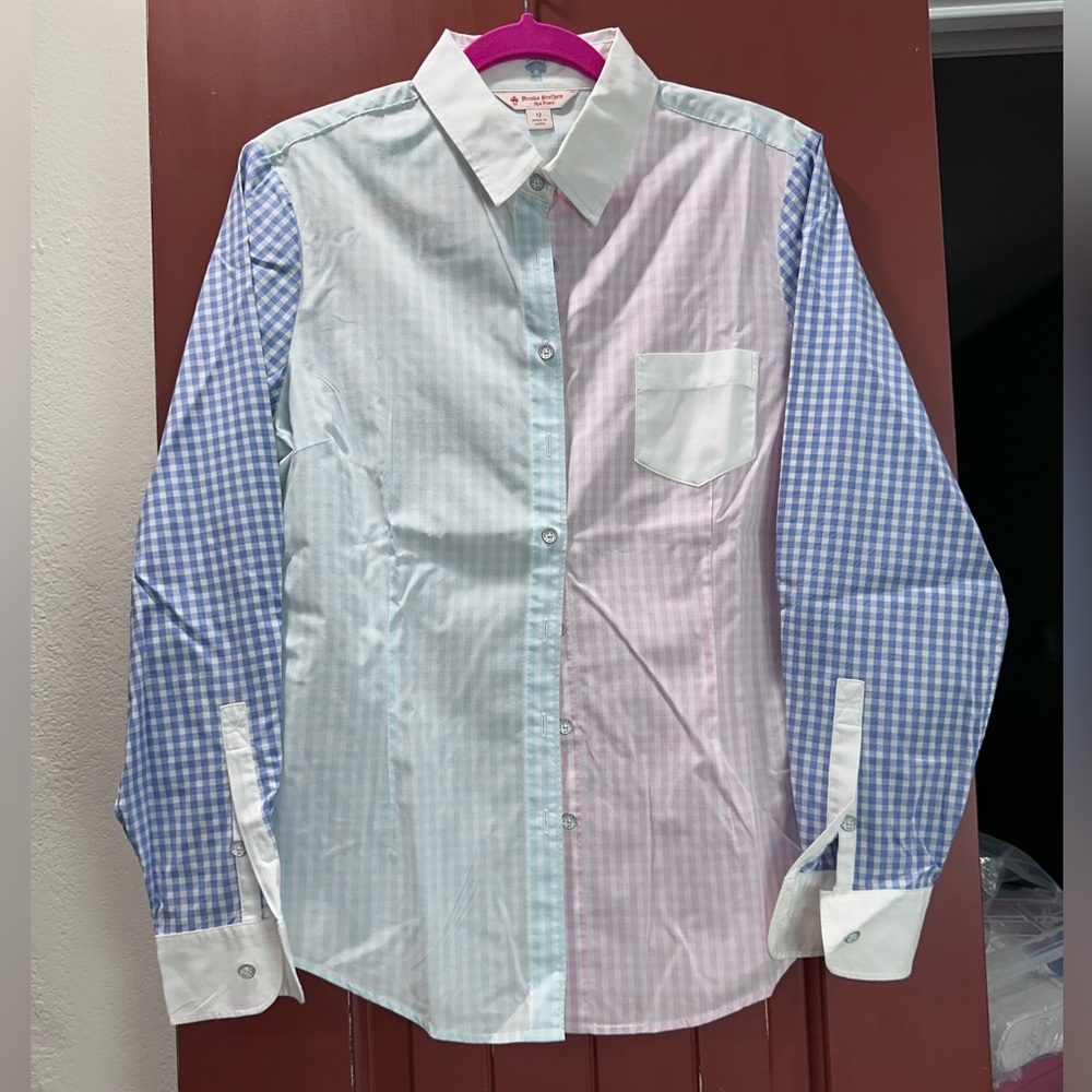 Brooks Brothers Blue and Pink Striped Shirt